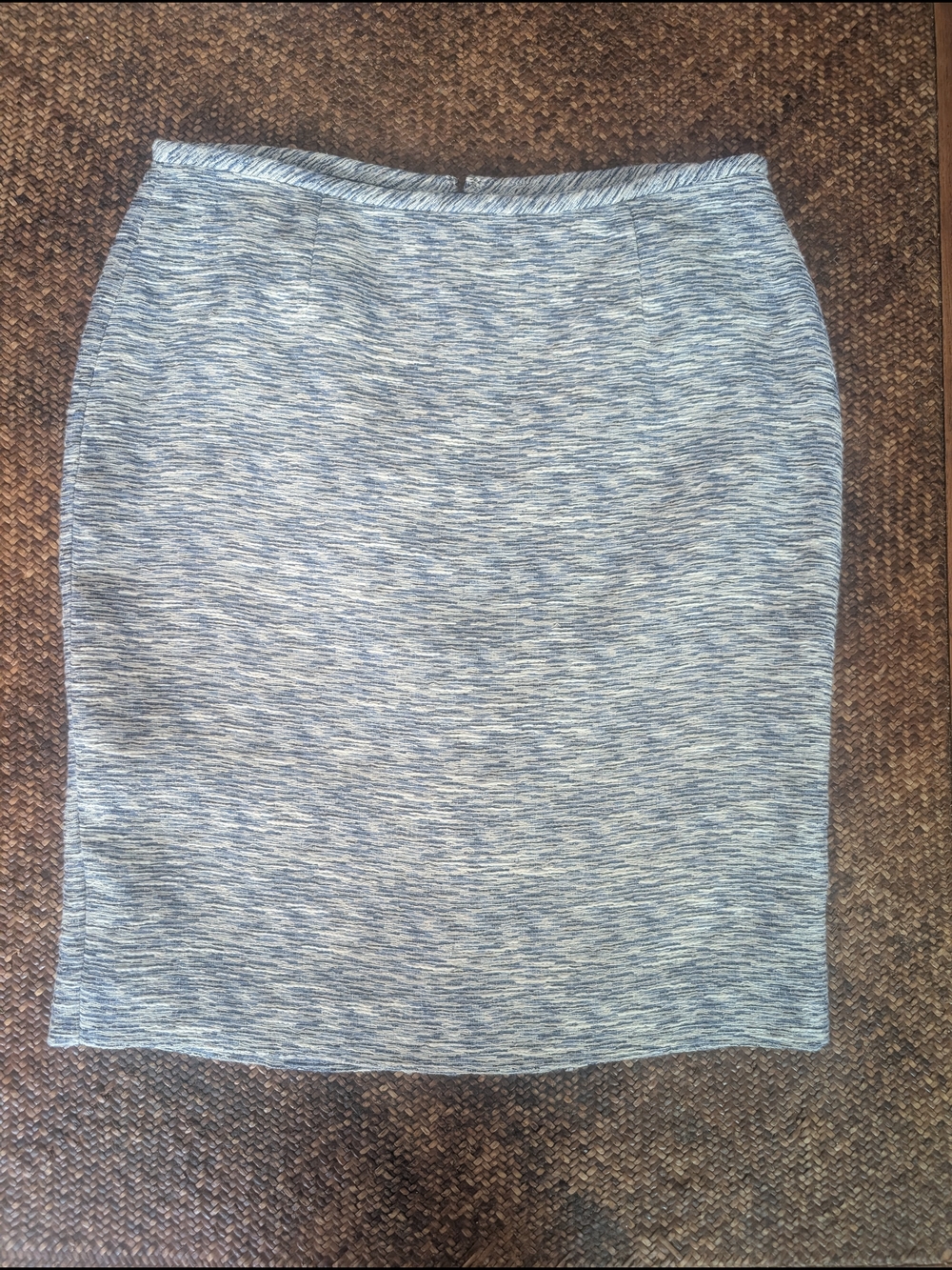 Calvin Klein Black Blue Gray Tweed Pencil Skirt 4P